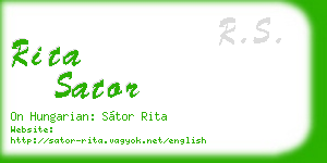rita sator business card